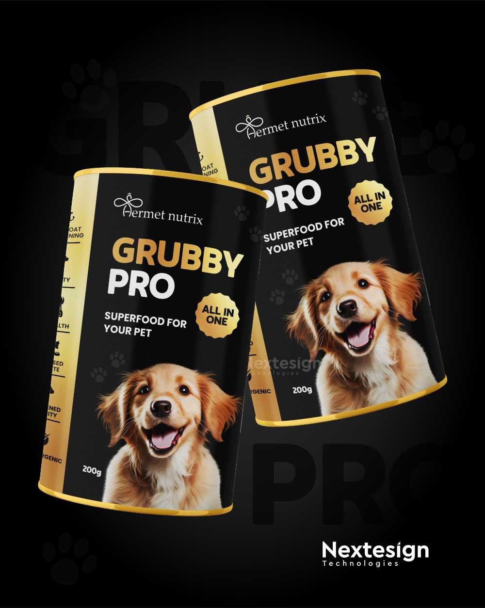Grubby Pro Dog Food Label