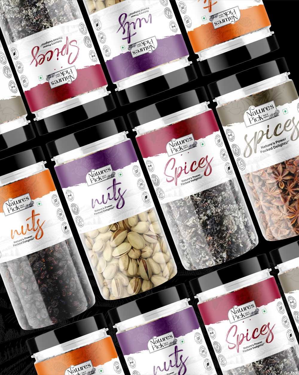 Nature’s Pick Nuts and Spices Label