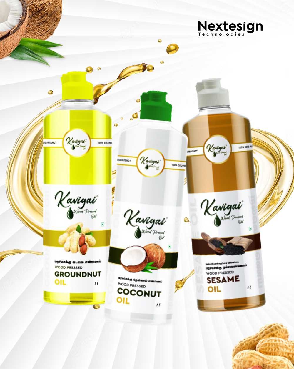 Kavigai Wood Pressed Oil Label Design