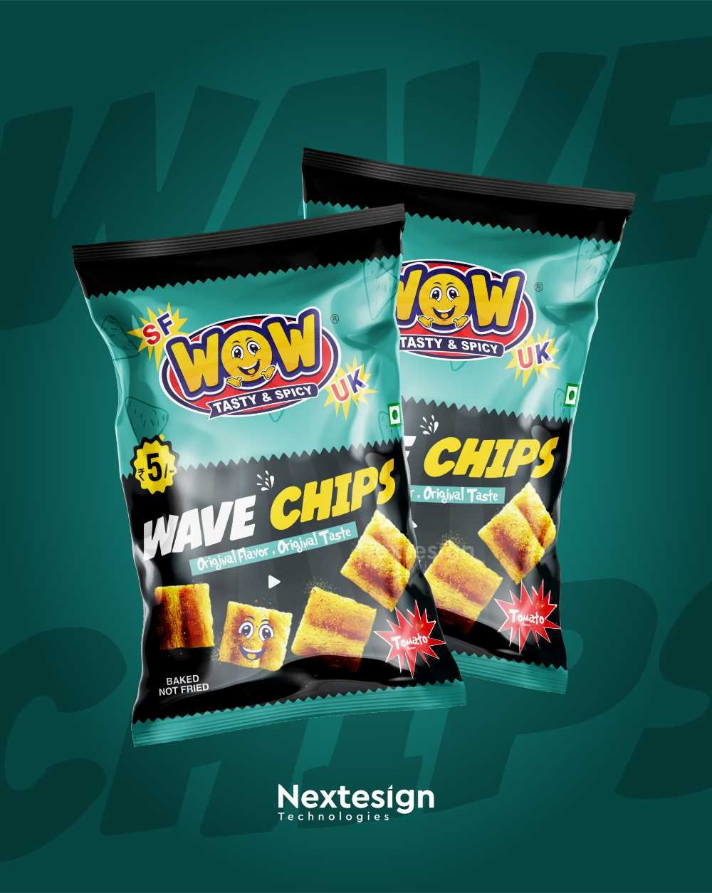 Wow Wave Chips Pack Design